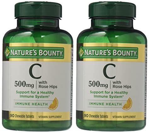 Nature S Bounty Vitamin C With Rose Hips USP 500mg 180 Chewable