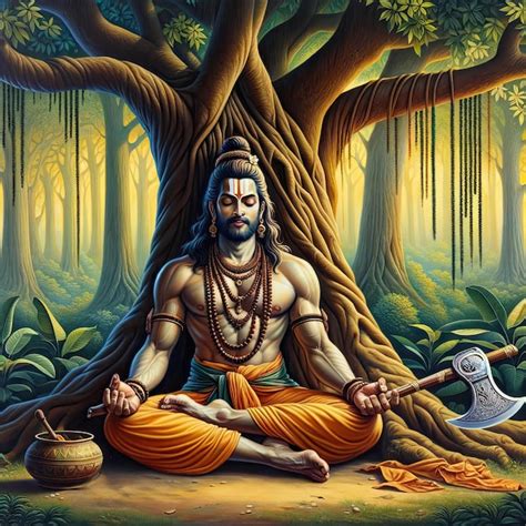 Indian Hindu God Lord Parshuram Beautiful Image Premium Ai Generated