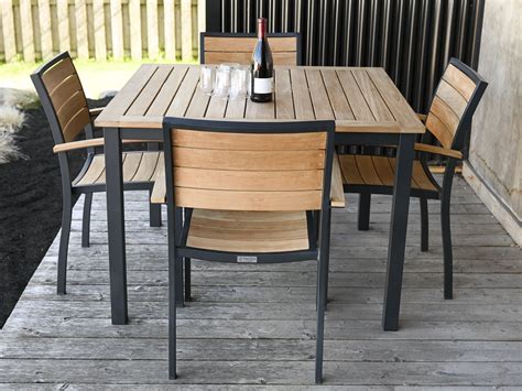 Three Birds Casual Soho Aluminum Teak Dining Set Sohodinset