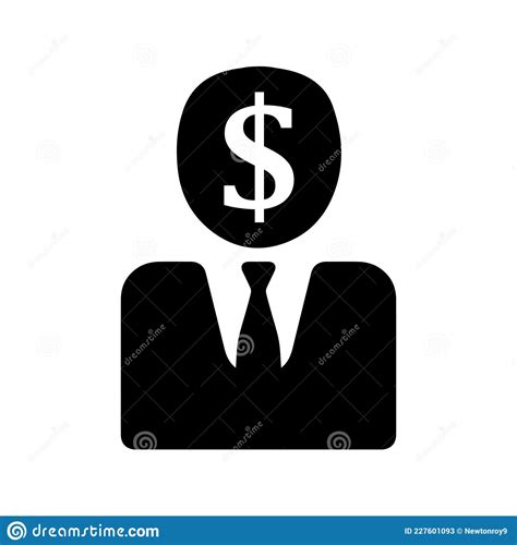 Banker Businessman Capitalist Economist Icon Black Vector Graphics Stock Vector