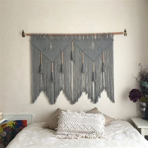 Macram Colgante De Pared Tejido A Mano Cuerda De Algod N Bohemia Boho