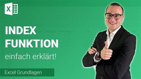 Index Funktion Einfach Erkl Rt Lerne Microsoft Excel Youtube