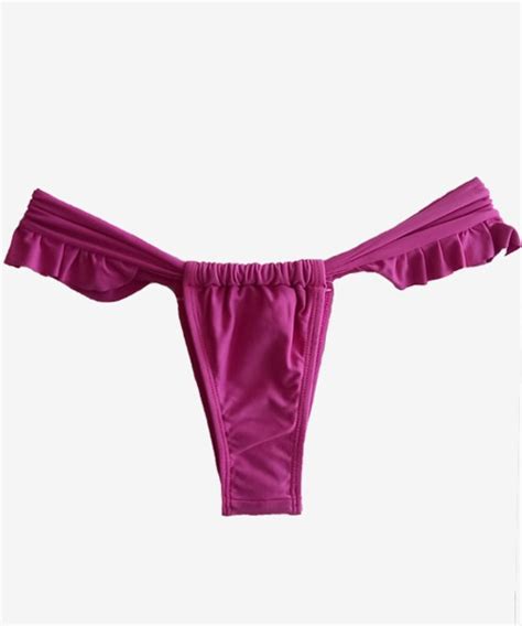 Biquíni Calcinha Fio Cortininha Babados Rosa Pink A loja da lingerie Margô Lingerie