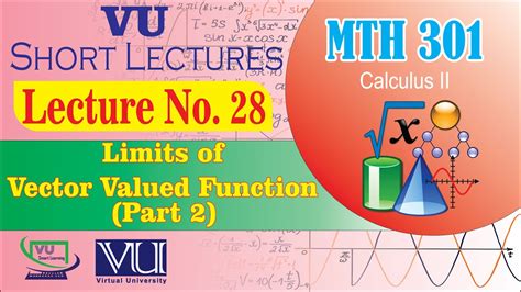 Mth301 Short Lecture 28 Part 2 Limits Of Vector Valued Functions