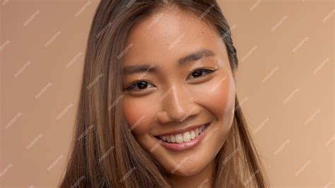 Premium Photo Closeup Portrait Of Asian Thai Japanese Model Wide Smiling To The Camera