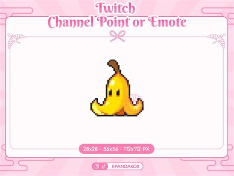 Banana Channel Points For Twitch Banana Pixel Emote Pixel Fruit