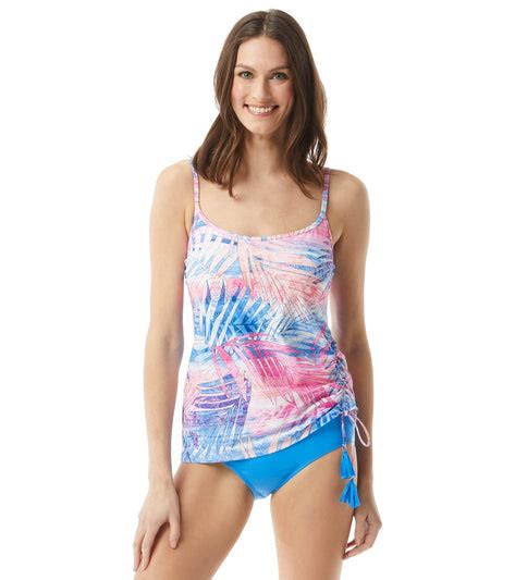 Beach House Womens Frond Of You Bridget Shirred Side Tankini Top At