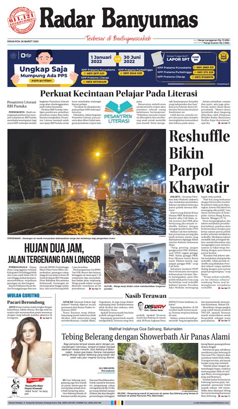 Epaper Senin Maret Radar Banyumas Digital Edition