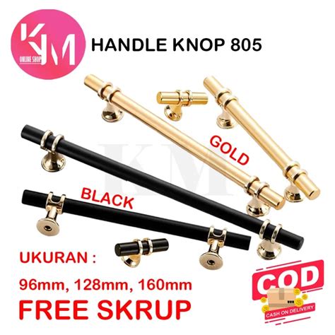 Handle Lemari Handle Emas Hitam Gold Black Knob Pull Tarikan Laci