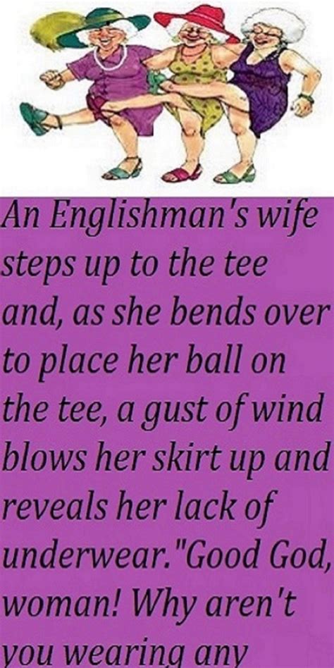 An Englishmans Wife Steps Up To The Tee And As She Bends Over To