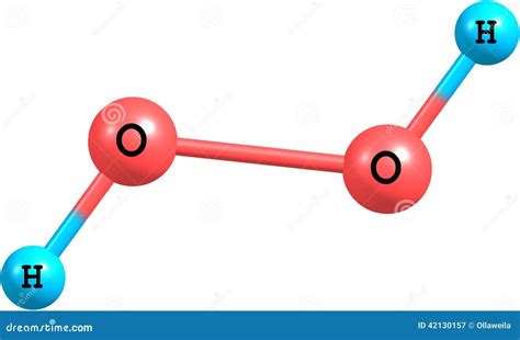 Estructura Molecular Del Peróxido De Hidrógeno H2o2 Aislada En Blanco