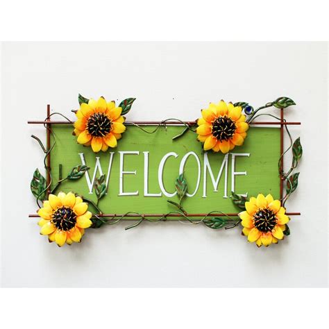 Wayfair Attraction Design Home Sunflower Welcome Sign Wall Décor