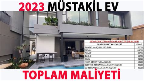 100m2 müstakil ev toplam maliyeti 2023 YouTube