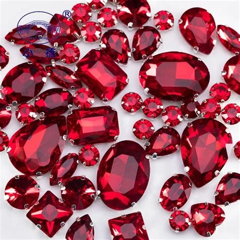 Siam Red Crystal Rhinestones With Claw Glass Stones For Clothes