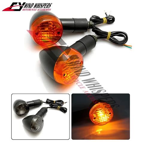 Motorcycle Retro Black Abs Bullet Turn Signals Light Signal Lamp For