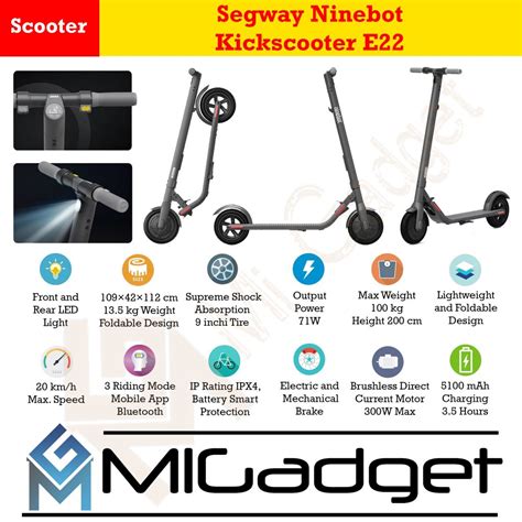 Segway Ninebot Kickscooter E22 E 22 – Skuter Elektrik – Mi Gadget Malang