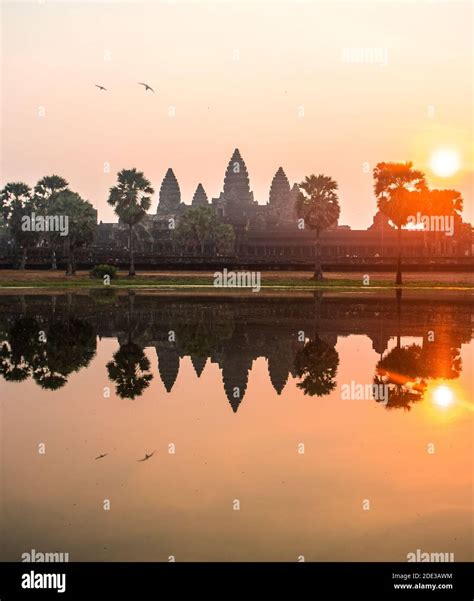 Angkor Wat Temple In Cambodia During Sunrise Stock Photo Alamy