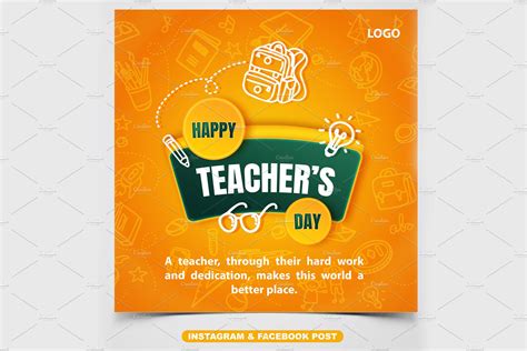 Teachers Day Social Media Posts Graphics ~ Creative Market