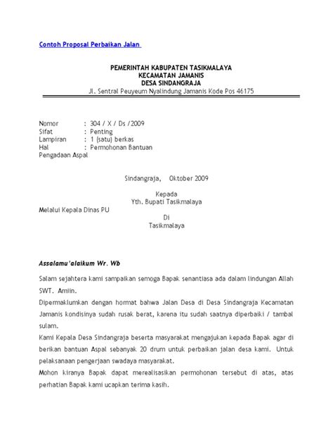 Contoh Proposal Perbaikan Jalan Pdf