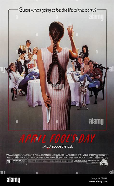 APRIL FOOL'S DAY, US poster art, Deborah Goodrich, (front left), Deborah Foreman, (back right ...