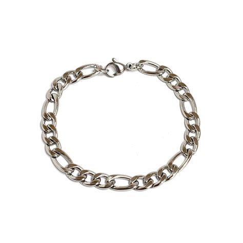 Bracelet Acier Maille Figaro 1 3 6 5 Mm