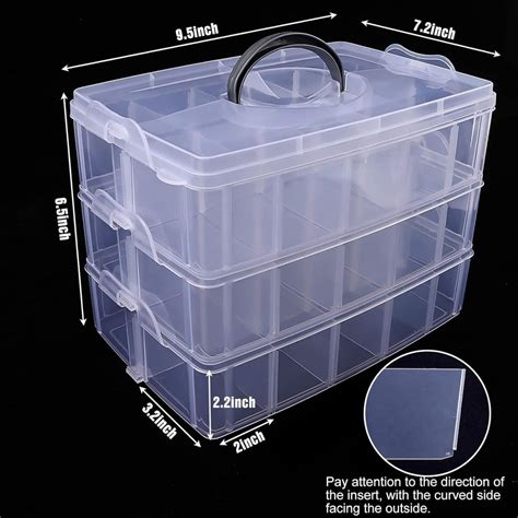 SGHUO Stackable Storage Container Box Compartments Plastic