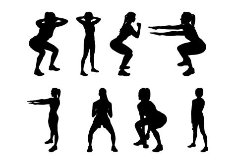 Fitness Silhouettes Vector Silhouette Vector Fitness Art Silhouette