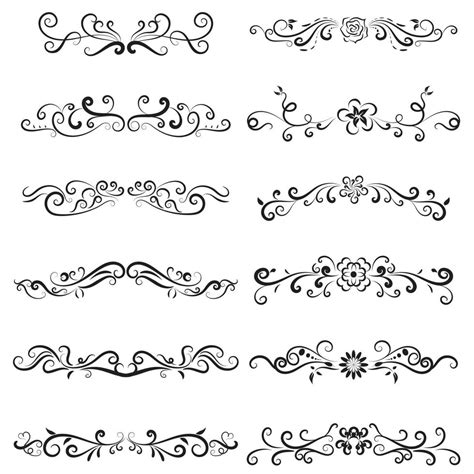 Calligraphic Swirl Border Elements 11885732 Vector Art At Vecteezy