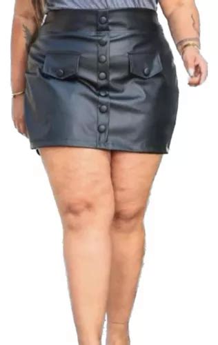 Short Saia Courino Plus Size Couro Fake Frete Gr Tis