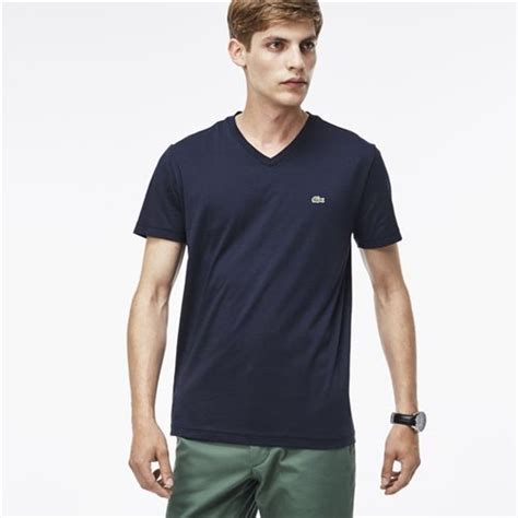 Lacoste Mens Pima Cotton V Neck T Shirt