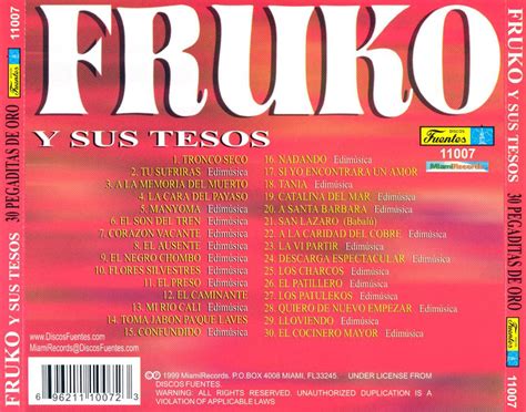 Car Tula Trasera De Fruko Y Sus Tesos Pegaditas De Oro Portada