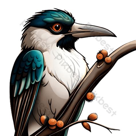 Green Crow Painting Cartoon Image Sitting On Tree Png Images Psd Free