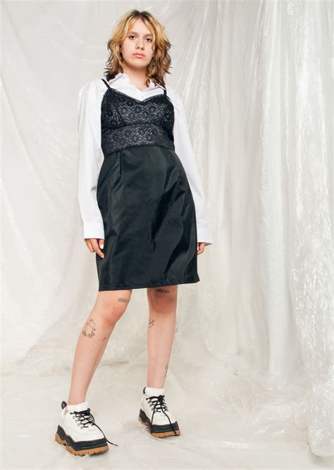 Vintage Slip Dress 50s Lace Lingerie Party Mini In Black Pop Sick Vintage