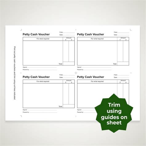 Printable Petty Cash Vouchers Uk And Us Styles Pdf Etsy Uk