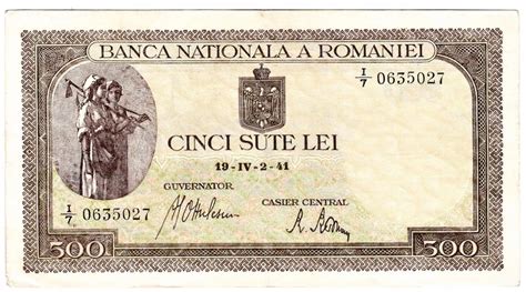 Bancnota 500 Lei 2 IV 1941 Aprilie Filigran Vertical 2 Arhiva Okazii Ro