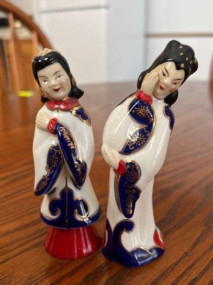 1940 S Occupied Japan Porcelain Geisha Girl Figurines Lancasters Auction