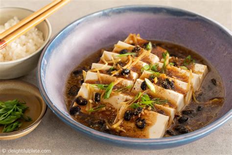 Steamed Tofu In Black Bean Sauce Delightful Plate