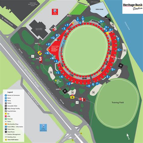 Stadium Map — Heritage Bank Stadium