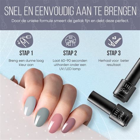 Gellak Starterspakket Gellak Gel Nagellak Gellak Set X ML Kleuren Nude Bol