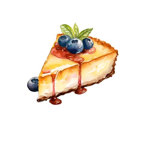 Blueberry Cheesecake Watercolor Clipart Png