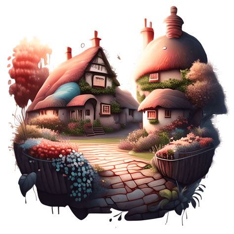 Intricate Village Scene Graphic · Creative Fabrica