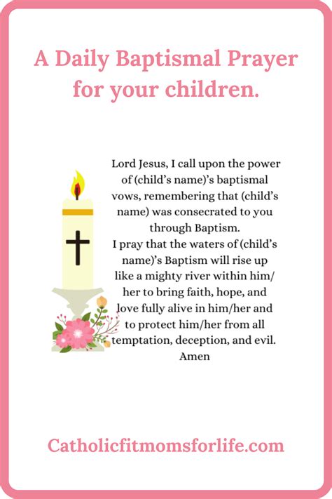 A Baptismal Prayer Prayers For Children Prayers Catholic Kids