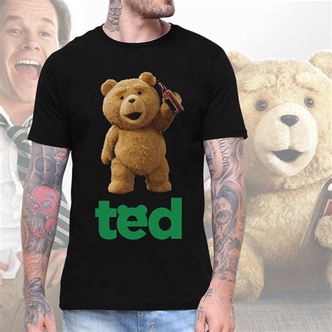 Camiseta Unissex Masculina Urso Ted Beer Cerveja Ted Preta Camisa