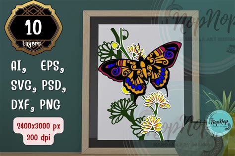 D Flower And Butterfly V Graphic By Nopnop Mandala Design