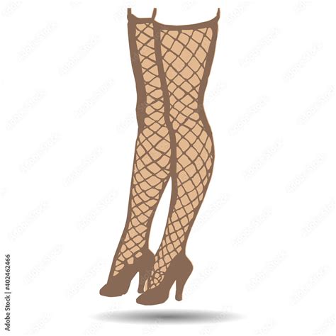 Woman Legs With Fishnet Stockings Lingerie Vector Illustration Stock Vector Adobe Stock