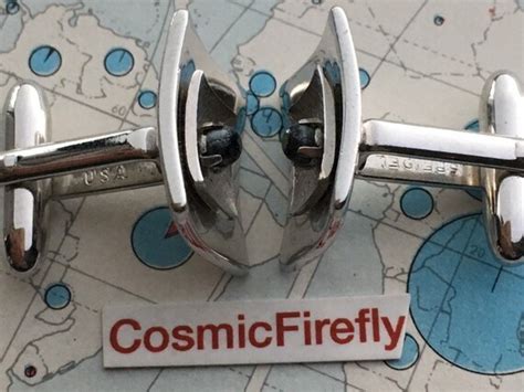 1950 S Atomic Jet Age Vintage Cufflinks Industrial MC Gem