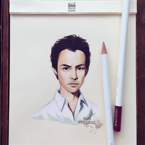 Keanu Reaves Color Pencil Drawing By Lera Kiryakova