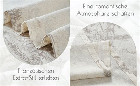 Amazon De TOPICK Leinen Scheibengardinen Halbtransparent Bistrogardine