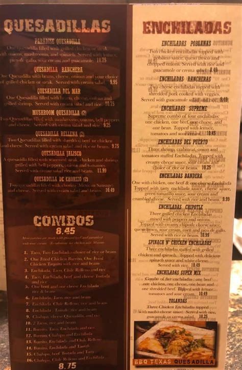 Menu At Casa Grande Mexican Restaurant Hicksville