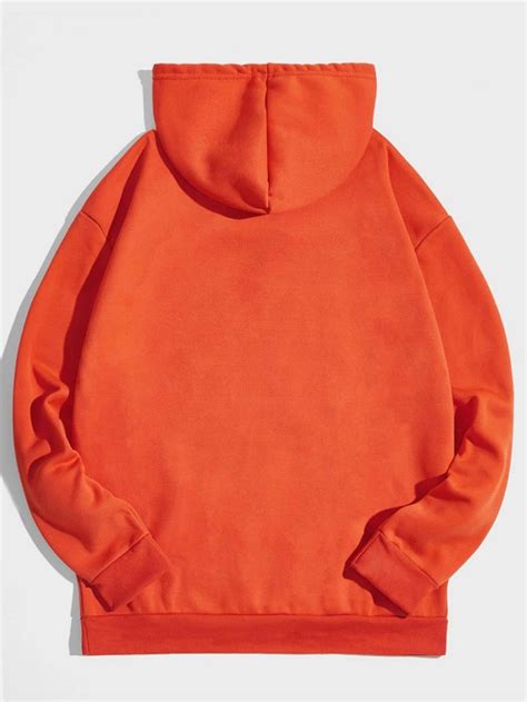 Romwe Prep Guys Letter Kangaroo Pocket Drawstring Hoodie Shein Usa